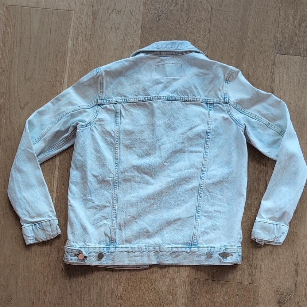 &Denim Lightly Distressed & Stonewashed Denim Jacket - Picture 3 of 3